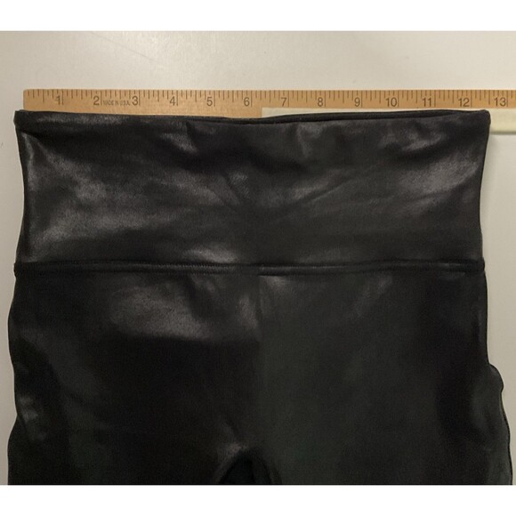 Spanx Small Faux Leather Moto Quilted Leggings Black Womens S - Picture 5 of 8